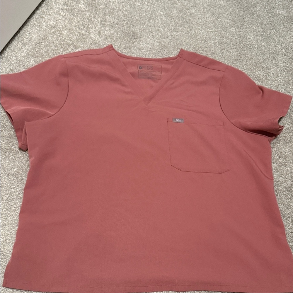 Figs Mauve V-Neck Scrub Top